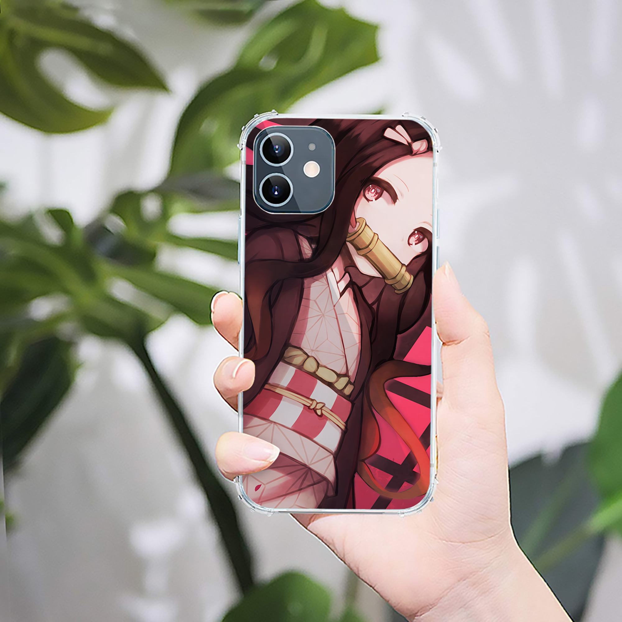 （画像用） 鬼滅の刃（きめつのやいば）竈門 禰󠄀豆子／かまど ねずこ Kamado Nezuko 【iPhone 12シリーズ対応】透明スマホケース（クリアソフトケース）